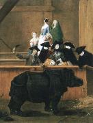 Pietro Longhi exhibition of a rhinoceros at venice Sweden oil painting artist
